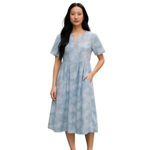 Sara Campbell Cotton Blue Tie-Dye Maxi Dress Sz 8 Summer coastal grandma core